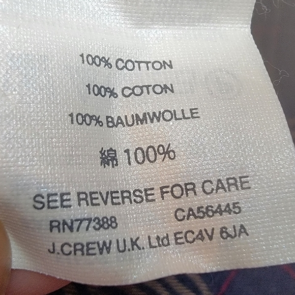 J.CREW‎ Scotch Plaid Flannel Button Down Cotton Shirt Slim Fit Men's Small Navy - Picture 10 of 15